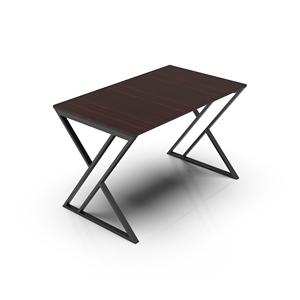 Bureau moderne en métal en forme de Z avec plateau en bois, mobilier de bureau en métal, bureaux personnalisables, structure en métal, MDF, bois massif - Product Image 4