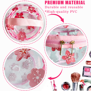 American Delivery PVC Cosmetic <strong>Bag</strong> with Zipper Handles Waterproof Flower Pattern Makeup <strong>Bag</strong> <strong>Accessory</strong> Fashionable Practical - Product Image 3