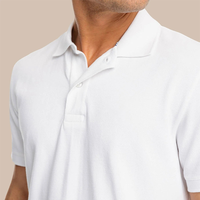 Kaos Polo Pria Kasual Lengan Pendek Bahan Pique Logo Kustom, Model Slim Fit dengan Kancing Dua Lubang