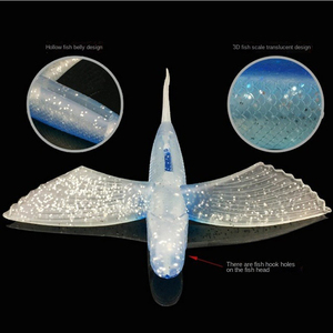 Señuelo de Pesca Artificial Flotante y Hundible, Pez Volador, 66g 124g, Silicona, Grande, para Pesca en Alta Mar, Pesca de Arrastre, Pesca Mayor, Señuelo Suave - Product Image 4