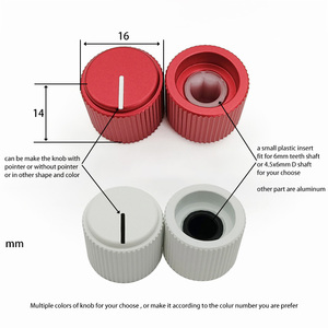 Potenciómetro de Control electrónico giratorio de aluminio de 16x14mm, perillas de Control de volumen, perillas de Pedal de guitarra de Audio para dientes de 6mm y eje <span class=keywords><strong>D</strong></span> - Product Image 3