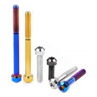 Sekrup Tutup Soket Torx dari Paduan Titanium Berwarna Anodized, Pengikat Ti Ringan untuk Suku Cadang Modifikasi Sepeda