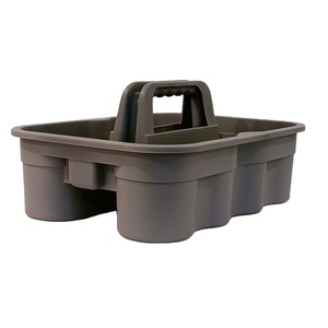 <strong>Handy</strong> Maids Luxury Multipurpose Deluxe Carrying Caddy Basket Bottle <strong>Holder</strong> 5 Compartment Durable Grey Plastic PP Cleaning Tool - Product Image 4
