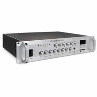 Amplificateur de sonorisation 120W à six zones, 3 entrées MIC, 2 entrées AUX avec sortie 70V 100V, système audio équilibré 16 Ohm