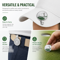 Marqueur de balle de golf personnalisé à clipser sur chapeau, en acier inoxydable, aimant puissant, design teinté, personnalisable, professionnel, durable et léger