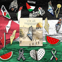 Broche ruban carte de Palestine personnalisée pour la solidarité et la sensibilisation - Épingle de revers en métal massif