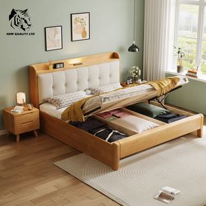 Proveedor chino de camas king size de 1.8m, económicas, personalizables, con gran stock, ecológicas, de diseño moderno, muebles de dormitorio, estructura de cama king size de madera. - Product Image 5