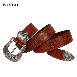 <span class=keywords><strong>Ceinture</strong></span> de créateur pour homme et <span class=keywords><strong>femme</strong></span>, en cuir véritable, de <span class=keywords><strong>marque</strong></span> célèbre, avec gravure florale occidentale en relief - Product Image 5