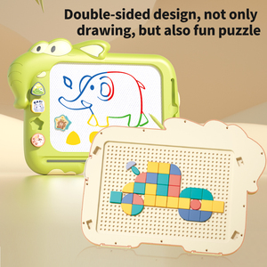 Zhorya mainan Puzzle plastik <span class=keywords><strong>2</strong></span> in 1, mainan edukasi kartun anak menggambar papan lukis - Product Image 4