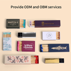 Fiammiferi Lunghi di Sicurezza di Lusso per la Casa e Scatola di Fiammiferi Quadrata di Haoty Packaging - Product Image 1