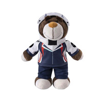 Poupée ours en peluche casque de moto