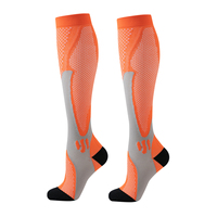 Kaos Kaki Kompresi Setinggi Lutut Motif Kupu-kupu, Bahan Nylon Spandex Lembut, Stoking Panjang, OEM Label Pribadi Kemasan Grosir