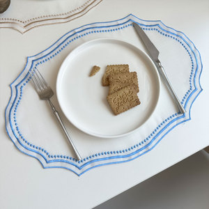 椭圆形刺绣边布餐垫杯垫咖啡桌垫厨房罩桌布圣诞礼物装饰 - Product Image 2