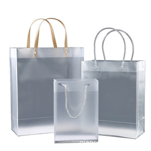 Custom logo Blank PP Plastic Shopping Grocery Bag Color Printing clear Pvc Gift Bag for Skincare
