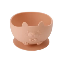 Ensemble de bols écologiques pour bébé avec logo personnalisé, design de sécurité pour petit chat, vaisselle en silicone de qualité alimentaire pour manger et se nourrir
