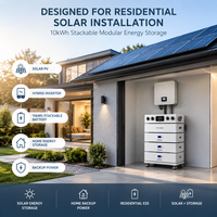 Batterie solaire LiFePO4 10 kWh 51,2 V 212 Ah, empilable et modulaire, pour stockage d'énergie domestique, destinée aux installateurs solaires
