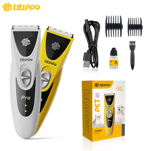 LILIPRO PT305 Factory Electric Quiet <span class=keywords><strong>Trimmer</strong></span> Rechargeable Dog Shaving Machine Household Wireless Kitten Grooming Shaver Set - Product Image 1