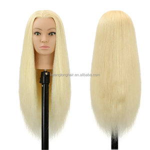 Tête d'entraînement en cheveux humains 100% naturels pour femmes, marron <span class=keywords><strong>blond</strong></span> clair, pour coiffeuses - Product Image 3