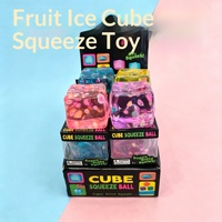 Jouets en cube souple à motif de tranches de fruits, OEM/ODM, pour le massage sensoriel, jouet anti-stress coloré à rebond lent, en gros