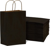 Sacs en papier kraft personnalisés avec logo imprimé, sacs d'emballage noirs unis, sacs de shopping recyclables à marque privée, vente en gros