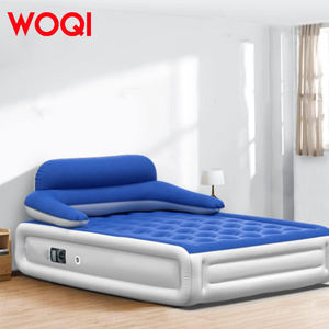 WOQIインフレータブルエアマットレスポータブルコンフォートフロックブローアップエアベッド、背もたれ付き、ゲスト/ホーム/キャンプ/旅行用ラウンジソファ - Product Image 6