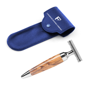 Maquinilla de afeitar de seguridad clásica de doble filo con mango de madera Hoja de acero inoxidable Reutilizable Metal Based Classic - Product Image 1