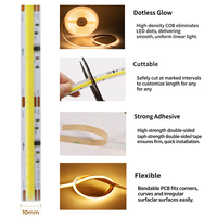 Bande LED flexible à double couleur 24V 576 LED/m, effet eau courante, largeur PCB 10MM, haute densité, lumière linéaire pour décoration intérieure