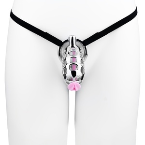 Jaula de Castidad de Acero Inoxidable FRRK 304 con Catéter, Candado para Pene, Jaula para Pene, Juguetes Sexuales Fetichistas, Dispositivo de Castidad Metálico para Hombres - Product Image 5