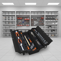 Ensemble d'outils à main pour mécanicien de 67 pièces, clé à douille en acier au carbone CR-V, pince à ressort, tournevis dans un coffret à outils en métal pour la réparation en garage