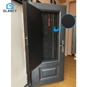 Portas de Entrada Frontais para Casa com Tela de Segurança de Aço Inoxidável Pequena e Média para Exterior (<span class=keywords><strong>Design</strong></span> Minimalista) - Product Image 5