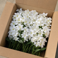 Bunga Hyacinth Lily Merah Kuning Sakura dari Kain Sutra Real Touch yang Laris Manis, Bunga Buatan