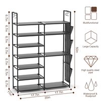 Étagère à chaussures multi-niveaux à montage facile, grande capacité, en métal, pour l'entrée et le couloir de la maison