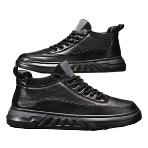 Zapatos Deportivos Negros para Hombre, Tallas 39-48, Nuevos, para Correr, Trabajo al Aire Libre, Moda, con Cordones, de PU, Impermeables, Casuales, Antideslizantes - Product Image 4