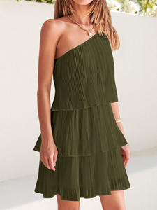 Nuovo Abito Corto Stile Spiaggia Hawaii 2025 Monospalla a <span class=keywords><strong>Tre</strong></span> Strati con Stampa Personalizzata - Product Image 3