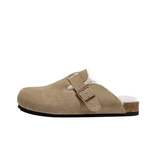 Chaussons d'Hiver Épais en Cuir Véritable Fourrés et Rembourrés de Coton pour Femme, Style Borken, Antidérapants, d'Extérieur à Plateforme - Product Image 5