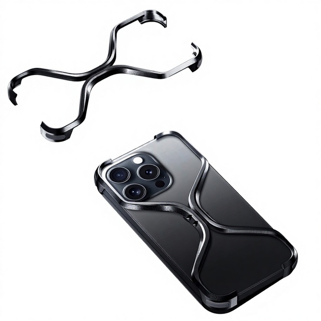Metal Aluminium Frameless Heat Dissipation Phone Case for Iphone15 16 Pro Max 13 14 Alloy Bare Phone Case