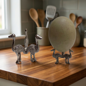 Metal Ostrich <b>Egg</b> Stands-Three Ostrich Holds the <b>Egg</b> Aluminum Casting Feng Shui Home <b>Decoration</b> Figurine - Product Image 3