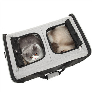 बिल्लियों और छोटे कुत्तों के लिए पहियों के लिए सांस लेने योग्य पालतू जानवर के साथ पालतू जानवर यात्रा वाहक बैग - Product Image 4