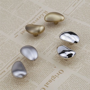 Modern Zinc Alloy Minimalist Oval Cabinet Door Handle for Wardrobe Surface Mounted Single Hole <b>Small</b> Furniture Knob by Dingxin - Product Image 5