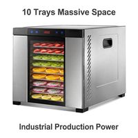 Déshydrateur alimentaire commercial à grande capacité avec 10 plateaux, puissance de qualité industrielle et minuterie numérique
