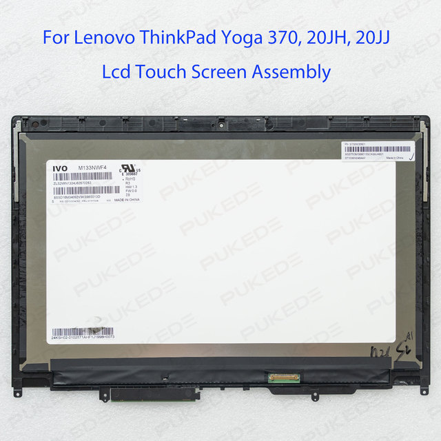 For Lenovo ThinkPad Yoga 370 20JH 20JJ 13.3'' Lcd Display Touch Screen Digitizer Assembly With Frame