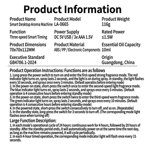 Difusor de Aroma sin Agua <span class=keywords><strong>LA</strong></span> <span class=keywords><strong>Leon</strong></span>, Aceite Esencial, USB, Batería Extraíble, Silencioso, Táctil, para Hogar y Auto - Product Image 3