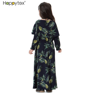 Venta al por mayor nueva impresión suave islámico niños de manga larga musulmana niñas vestidos 2024 para el verano hogar uso diario - Product Image 3