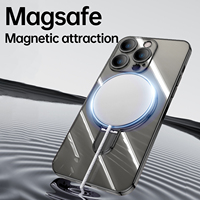 Étui magnétique pour iPhone 12 13 14 15 16 Lentilles en verre trempé en silicone souple électrolytique Étui en filet anti-poussière