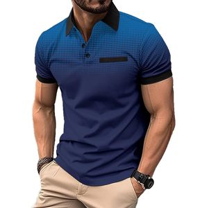 Camiseta de Manga Corta para Hombre, Efecto Seda Helada, Ultra Transpirable, Secado Rápido, Absorbe la Humedad, Poliéster/Algodón Estampado - Product Image 4