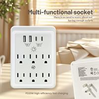 Multiprise US avec 6 prises AC, 2 ports USB et 2 ports Type C, filtre réseau, charge rapide, pour la maison et le bureau