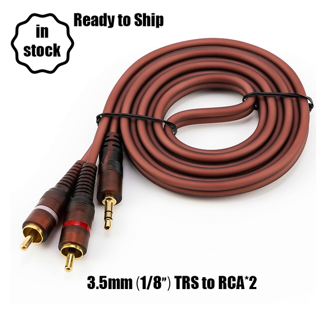 Yinyu AC035P 3.5mm to Dual RCA Stereo Y-Splitter Aux Interconnect Cable for Home Speaker Soundbar Amplifier