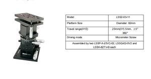 Table de positionnement opto-mécanique de précision LDTSZ-06-01, table inclinable rotative manuelle multi-axes 125x75mm, 6 degrés de liberté - Product Image 3