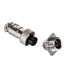 Aviation Plug 4 Pins Male Female Panel Metal Wire Connector 12mm GX12-4