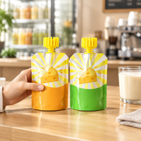Pochette à bec verseur personnalisée et durable pour yaourt, fromage, boisson, avec bouchon à vis, pour emballage de jus de mangue, de citron vert, de produits laitiers et d'aliments pour animaux de compagnie